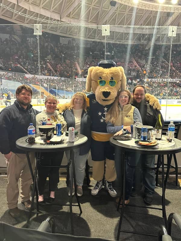 Hook Law rinkside at a Norfolk Admirals game